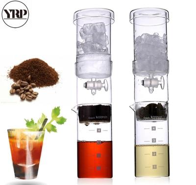 China YRP 400ml Iced Drip Coffee Filter Glass Percolators Espresso Coffee Spout Viable Portable Reusable Pot Iced Brew Coffee Maker for sale