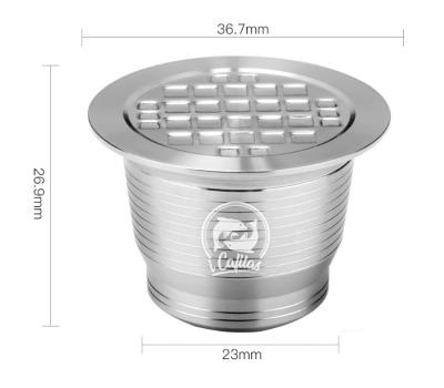 China Best Viable Seal Reusable Stainless Steel Nespresso Coffee Capsule Nestle Compatible 37mm Sets With Mood for sale