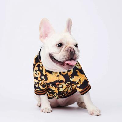 China Lotus Jacket Pet Clothes With Viable Gold Cotton For Spring Festival Warm Dog Cotton Clothes For Pet for sale