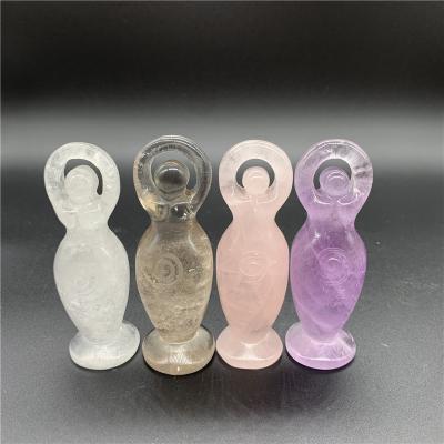 China Goddness Handcrafted Crystal Gemstones Europe Quartz Craft Crystal Christmas Stuffs Crystal Therapy Stones Gifts for sale