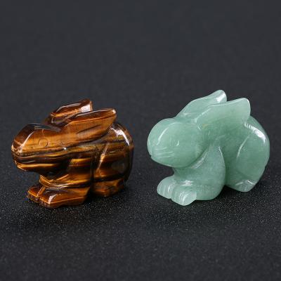 China Europe Natural Crystal Hand Animal Carvings 2 Inch Rabbit Hand Making Crystal Animals for sale