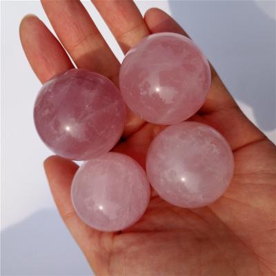 China Europe Rose Quartz Spheres Crystal Ball Healing Stones Small Size Gifts for sale