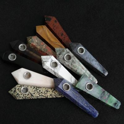 China Europe Natural Gemstones Stone Engraving Carving Type Quartz Pipe Natural Crystal Quartz Smoking Pipe Wholesale Crystal Craft for sale