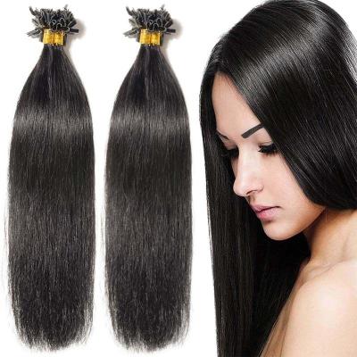 China Straight 100% European Raw Virgin Silk Indian Straight Hair Extension Utips Cuticle Aligned Double Drawn Micro Hair U Tip Hair Link for sale