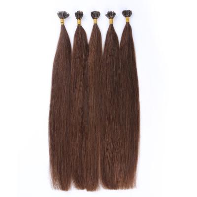 China High Quality Cheap Straight Pre Bonded 100% Virgin European Raw Brown Color Straight Hair Keratin U Tip Hair Extension Manufacturer for sale