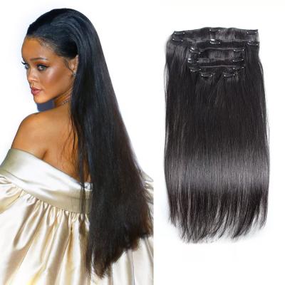 China 100% Natural Virgin Remy Hair Invisible Raw Unprocessed Straight Hair Wholesale Ins Seamless Clip In Hair Extensions for sale