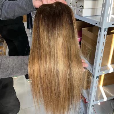 China 100% Real Virgin Human Hair Ombre Color Lace Base Straight Fast Shipping Brazilian Wig For Women Amazing Hair Thinning For Women for sale