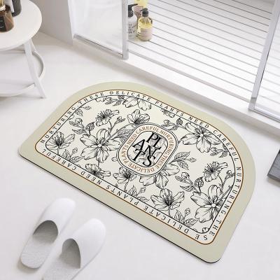 China Diatomite Modern Soft Quick Dry Water Absorbent Bath Mat for sale