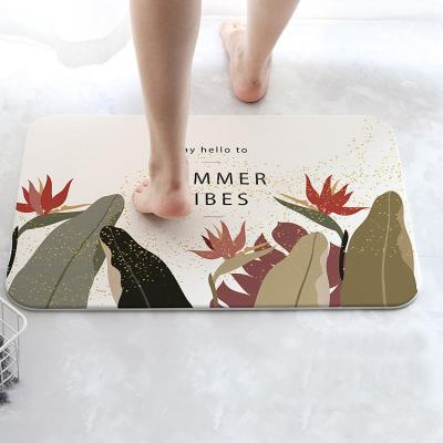 China Viable Wholesale Custom Quick Dry Non-Slip Bathroom Diatomite Bath Mat Thickness for sale