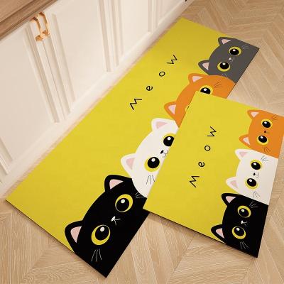 China Durable Perfect Fatigue Customized Print Washable Universal Washable Area Floor Covers Carpet Sets Non-Skid Soft Kitchen Mat for sale