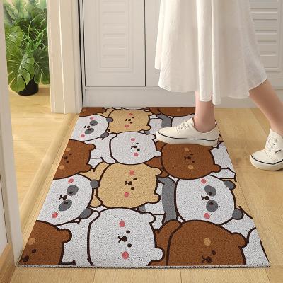 China Washable Anti Slip Custom Design PVC Coil Circle Floor Door Mat for sale