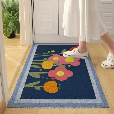 China Washable Custom Design Anti Slip PVC Coil Circle Rubber Flooring Door Shower Mat for sale