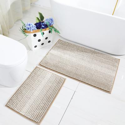 China Kitchen Bedroom Bathroom Floor Durable Chenille Floor Cover Set Quick Dry Non Slip Bath Mat for sale