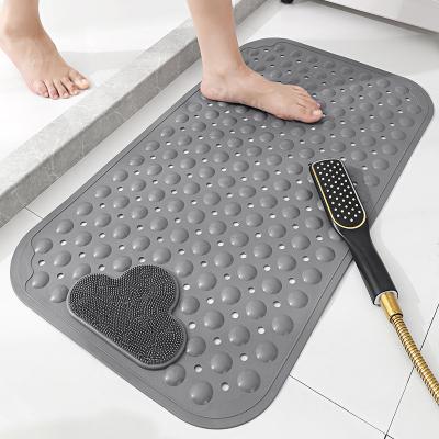 China Viable Non Slip PVC Floor Mat Hotel Antiskid Massage Pad Shower Tub Mat With Suction Cups For Bathroom for sale