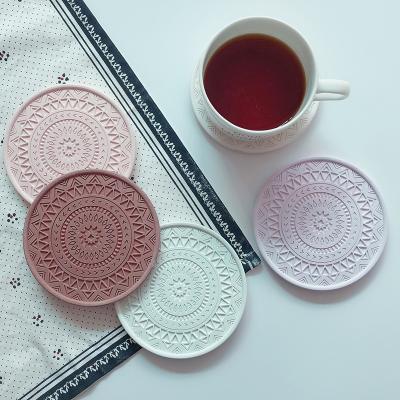 China Eco - Friendly Quick Dry Diatomaceous Earth Diatomite Engraving Mug Mat Sustainable Coaster for sale