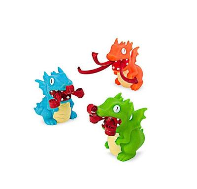 China TOY Dragon Spitting Vinyl MODEL Toy Sticking Tongue Out Popper Toy Squeeze Toy Stress Relief for sale