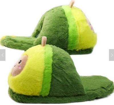 China Lightweight Kawaii Avocado Plush Slippers Fruit Cute Women's Avocado Toy Slippers Stuffed Indoor Plush for sale