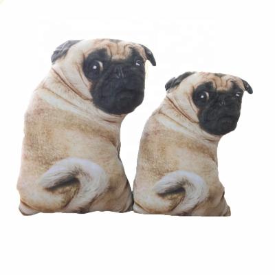 China 3D Decor Simulation Dog Plush Toy Cushion Pug Dog Doll Nap Pillow for sale