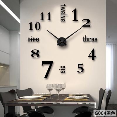 China Antique Promotional EVA Sticker Large Decorative Mirror Dial 3D Style Wall Clock for sale