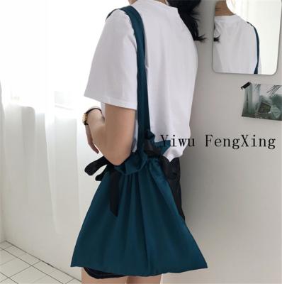 China China canvas bag features simple drawstring design of 100 - piece single satin ribbon shoulder bag shopping for sale