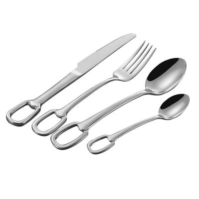 China Sustainable Stainless Spoon Fork Knife Flatware Sets With Color Box Packing For Wedding Party for sale