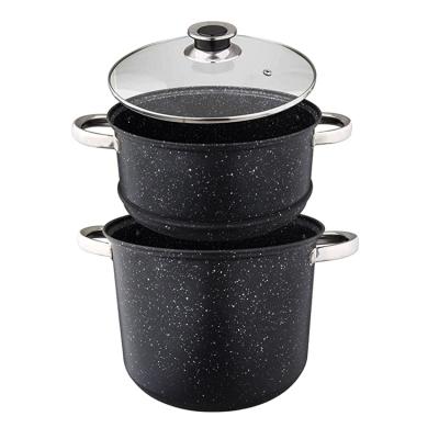 China New Style Couscous Pot Stick 26/30/34/38cm Sustainable Moroccan Stock Black Steam Pot Non - Induction for sale