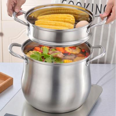 China Food Service Large Size Plating Soup Pot With Steam Induction Bottom Cookware Set Stainless Steel Couscous Pot for sale