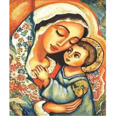 China Diamond Embroidery Mosaic Needlework Madonna Modern Full Square Around Diamond Painting Jesus Kits Wall Decor for sale