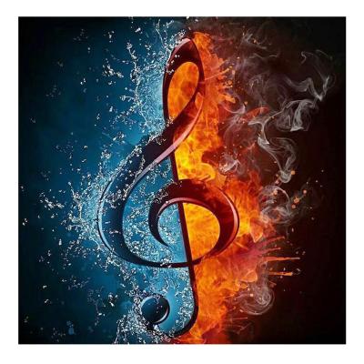 China Modern the musical note in the intersection of fire and water Diy Diamond Painting Modern Wall Decor Diamond Embroidery Full Drill for sale