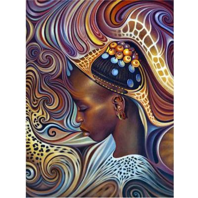 China Modern Living Room Diamond Embroidery Wall Art For Diy 5d Diamond Painting Kit Three African Women Rhinestones for sale