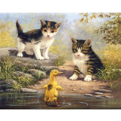 China Modern Picture Diamond Mosaic Kit of 5d Diamond Painting Cat Dog Duck Diamond Embroidery Diy Animal Rhinestone for sale