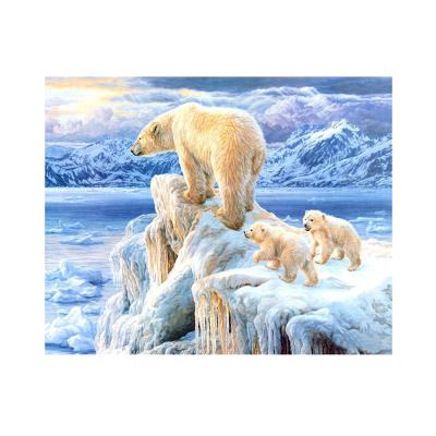 China Modern 5d Diamond Painting Glaciers Snowy Mountains and Polar Bears Wall Art Diy Full Drill Diamond Embroidery Kits Home Decor for sale