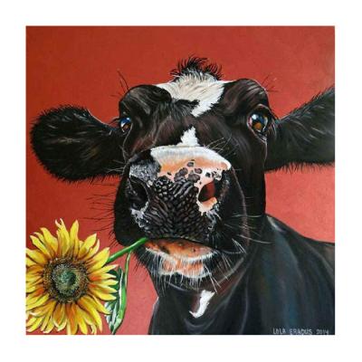 China Beautiful Modern Dairy Cow and Sunflower Picture Hangings 5d Diamond Embroidery Wall Decorations Art of Diamond Painting Full Round Drill for sale