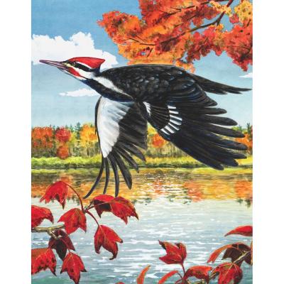 China Modern painting with diamond flying birds on the full square of Autumn Lake DIY around the rhinestone of Diamond Embroidery Animals Picture Of for sale