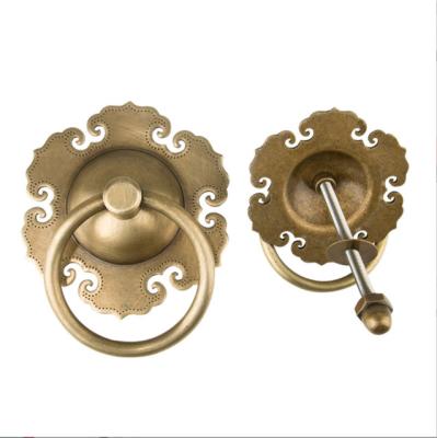 China Zhuoqi door knocker accessories copper door handle knob modern round classic knocker antique door decoration handles for sale