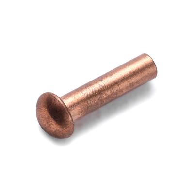 China Zhuoqi Electronic Half Round Head Copper Rivets Brass Nails Solid Type Percussion Studs Copper Rivet for sale