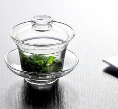 China Viable Gift 200ml Borosilicate Glass Kungfu Tea Gaiwan for sale