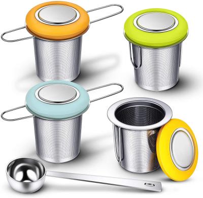 China WITH LID Metal Mesh Tea Infuser Wholesales Stainless Steel High Quality Reusable Filter for sale