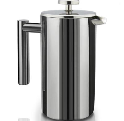 China Sustainable Double-Wall Thermos Stainless Steel French Press Coffee Maker for sale