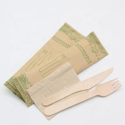 China High Quality Wooden Disposable Wooden Food Cutlery Cutlery Food Cutlery Kit for Baby for sale