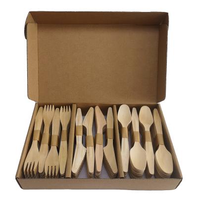 China For Food Biodegradable Disposable 160mm Wooden Cutlery, Wooden Food Cutlery Set, Wooden Food Tableware Cutlery for sale