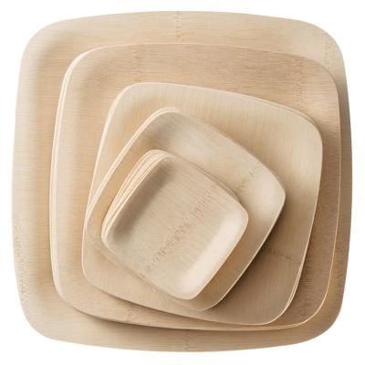 China 2019 New Product Disposable Biodegradable Eco Friendly Disposable Party Bamboo Dinner Dish for sale