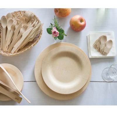 China Disposable Tableware Dishes Sets Hot Sale Eco-friendly Biodegradable Bamboo Tableware Sets Customized Fruit Pattern Engraving Household for sale