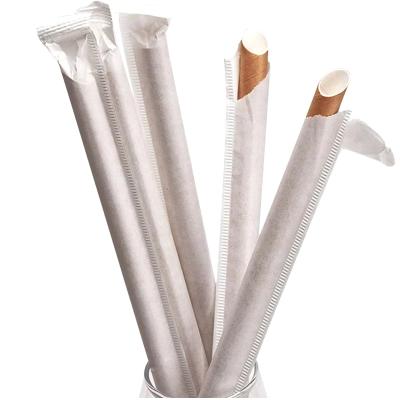 China Slant Paper Tea Party Straw Milk Paper Straw Wrapping Paper Straw for sale