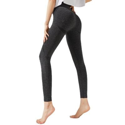 China Black Yoga Pants High Waisted Breathable Custom Seamless Women Gaiters Workout Fitness Wear Gym Clothing Activewear Yoga Pants for sale