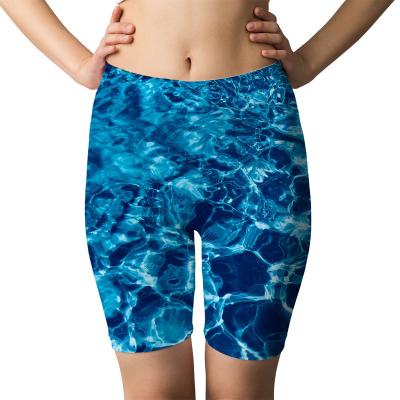 China Navy Themed Delicate Print Compress Logo Fitness Sports Gym Pants Women High Waist Breathable Custom Made Butt Lift Tight Yoga Shorts Printed for sale