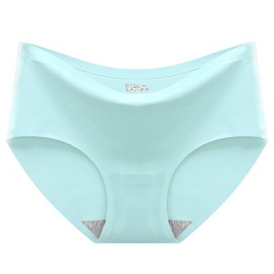 China Wholesale Women's Silk Seamless Mid-waist Panties One-Piece Briefs Sexy Women's Panties Briefs Breathable Ice Briefs Briefs for sale