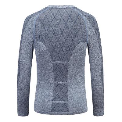 China Autumn Seamless Round Neck Sweater Breathable Long Sleeve Casual Bottom Shirt Men Quick Drying Fitness Sports Loungewear for sale