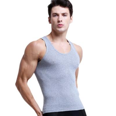 China Viable Wholesale Custom Mens White Print Lodge Tank Tops Bodybuilding Fitness Vest 100% Cotton Men for sale