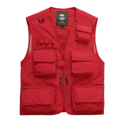 China Factory Duty Multi Pocket Breathable Vest Shooting Clothes Plus Size Mens Vest With Pockets for sale